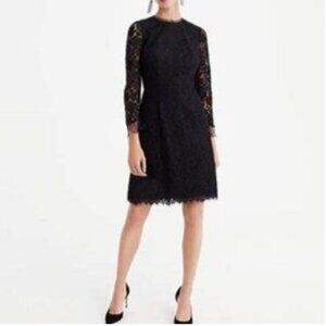 J.Crew Long Sleeve Black Lace Dress - Size 0